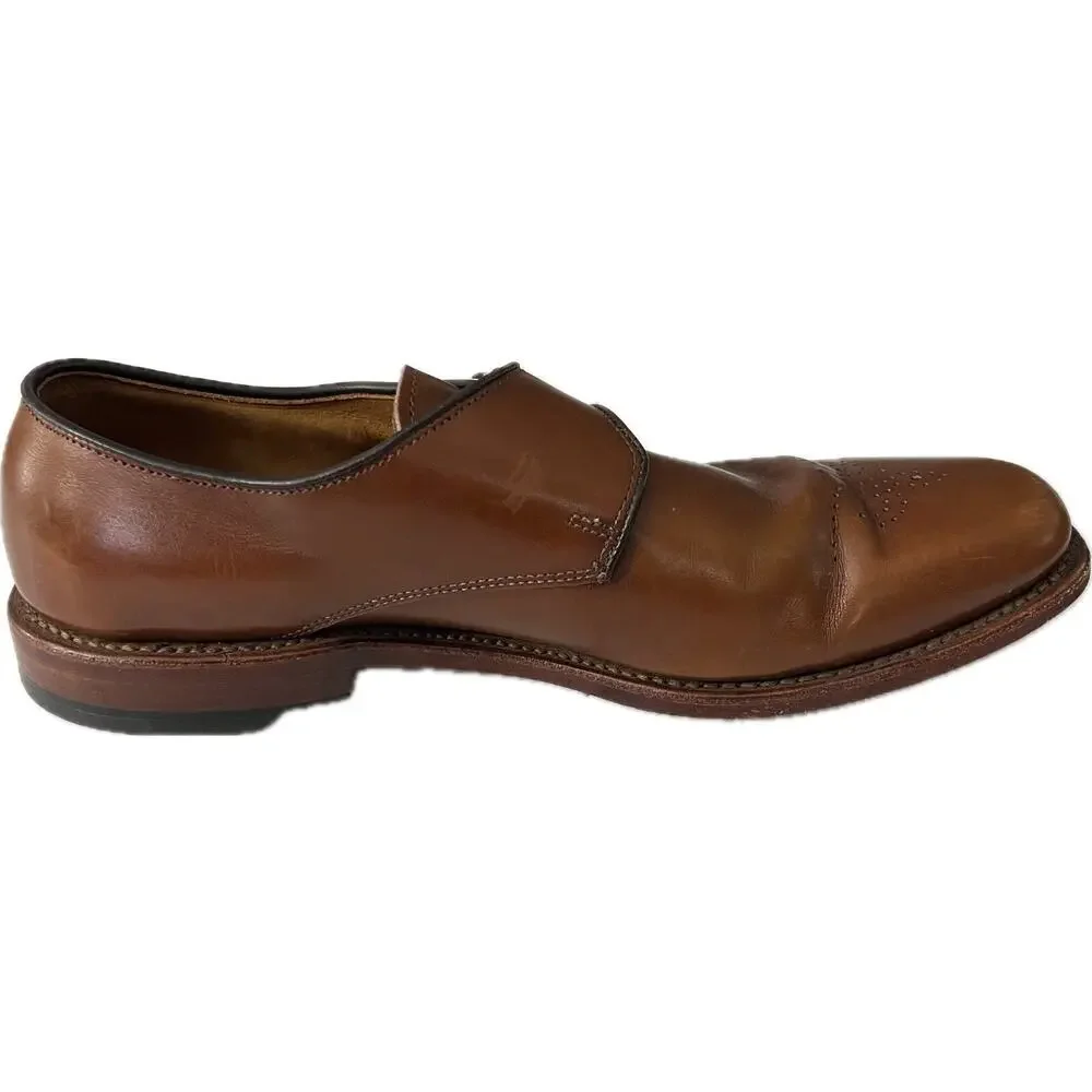 Allen Edmonds Holt Monk Strap Dress Shoes Brown Leather Loafer Size 9 B 2142